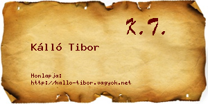 Kálló Tibor névjegykártya